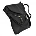 9034 - BLACK PU LEATHER CROSS BODY/ SHOULDER BAG